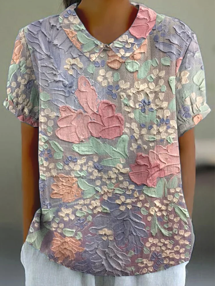 Painter's Garden Art Linen Blend Comfy Shirt