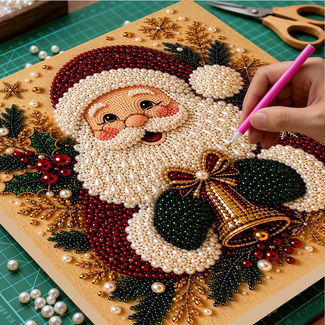 Framed Pearl Painting Kit Santa Claus Craft 11.81x11.81in