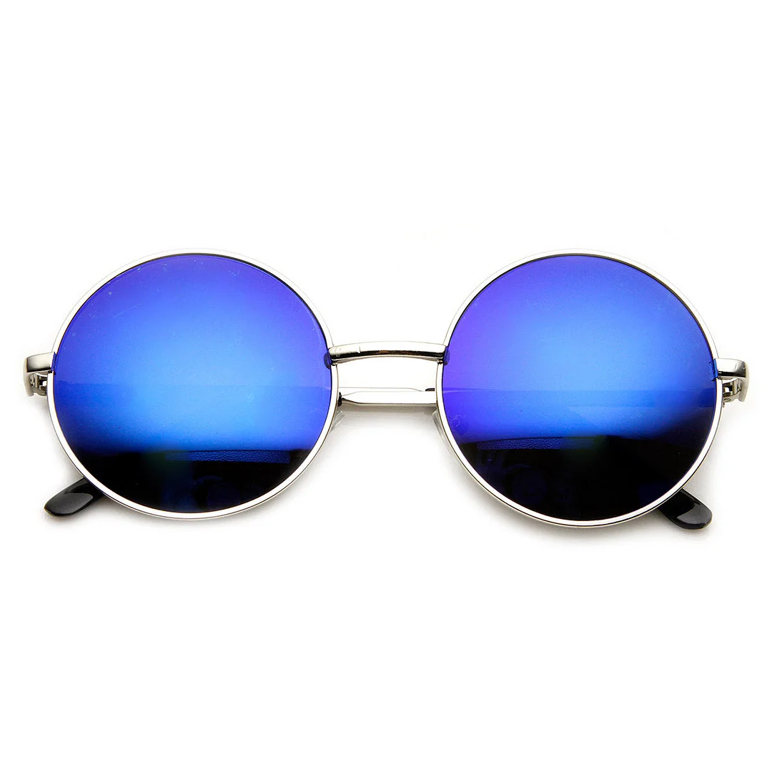 Mid Sized Metal Lennon Style Flash Mirror Round glasses