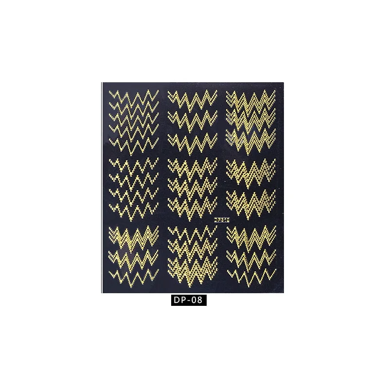 New Products In 2021 Adhesive 3D Metal Line Decals Nail Stickers for Nail Art Decoration DIY Designer Work Accessories 7.7x9cm