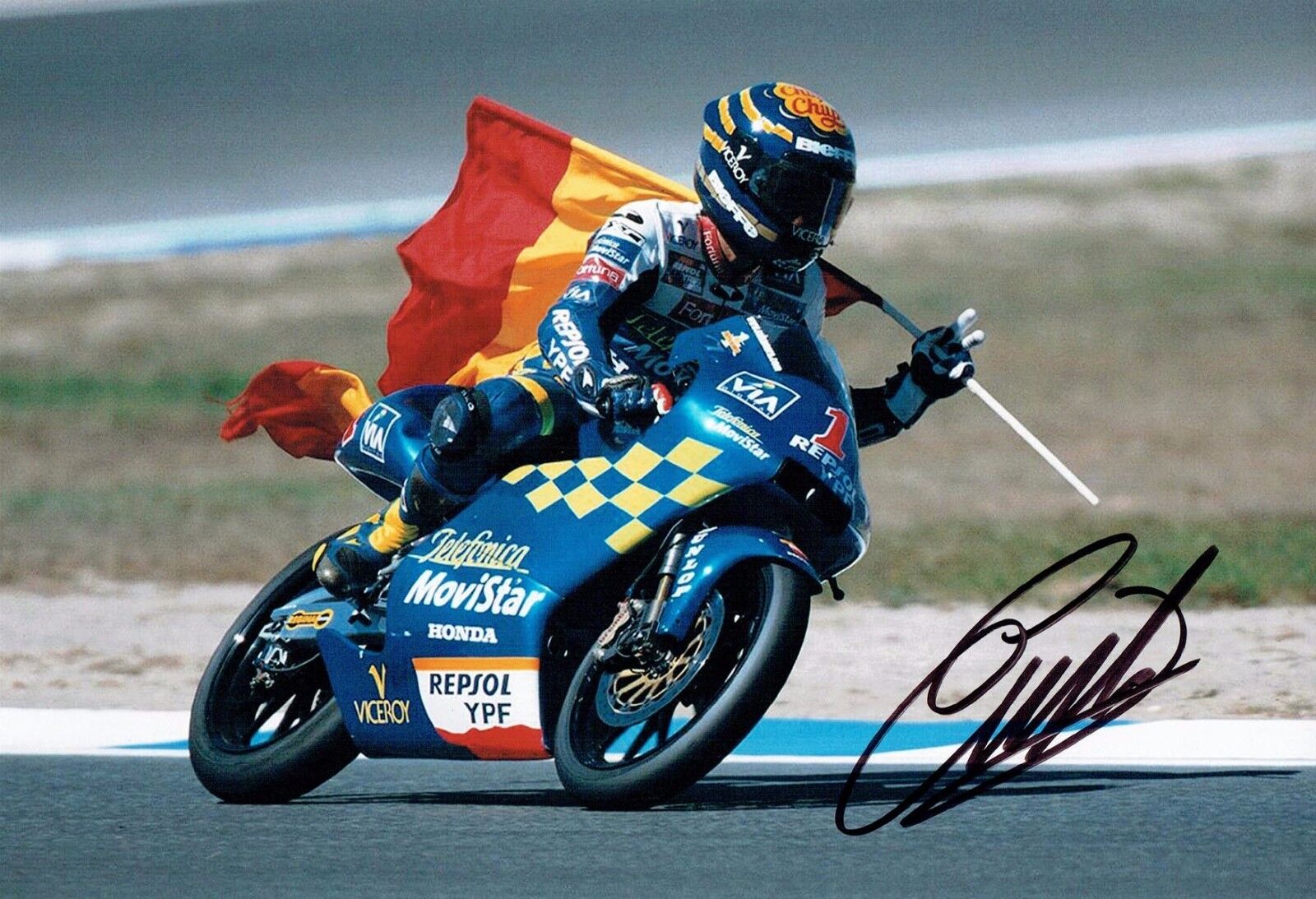 Emilio ALZAMORA SIGNED 12x8 Photo Poster painting 4 AFTAL COA Former Grand Prix World Champion