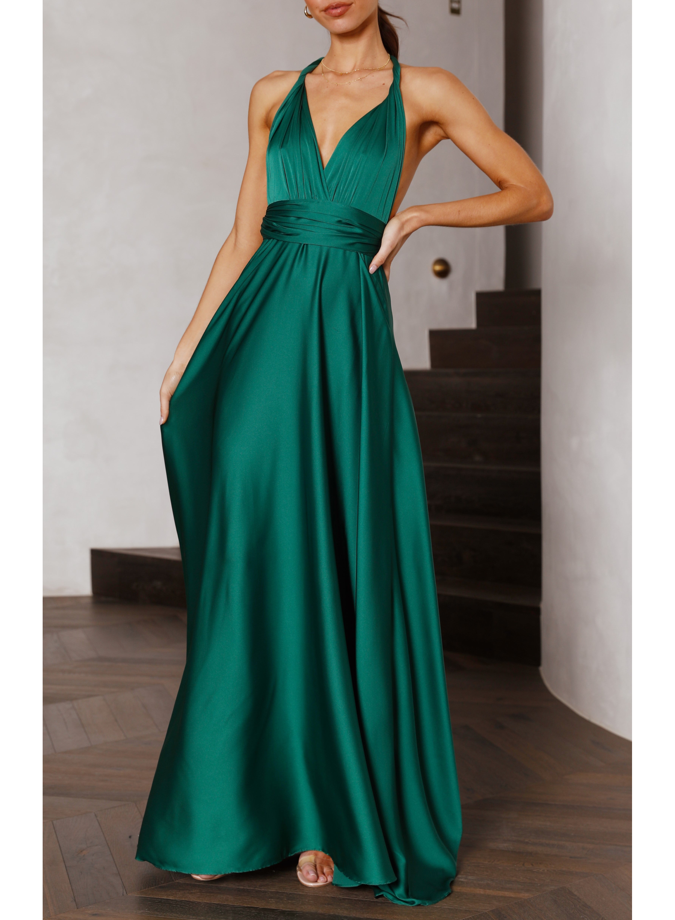 Women's Dresses High Waisted A-line Silhouette Convertible Maxi Dress