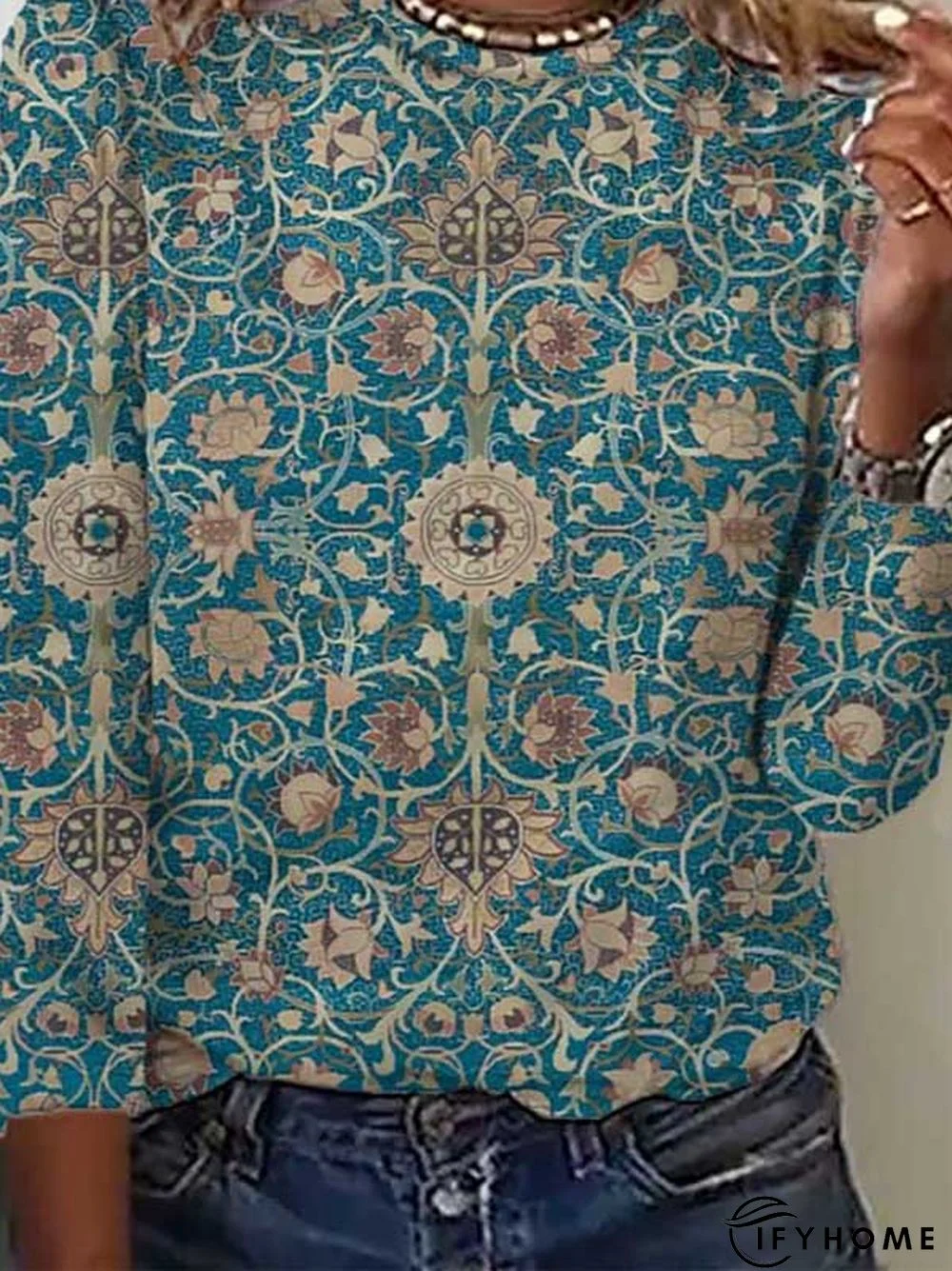 Casual Long sleeve Ethnic T-Shirt | IFYHOME