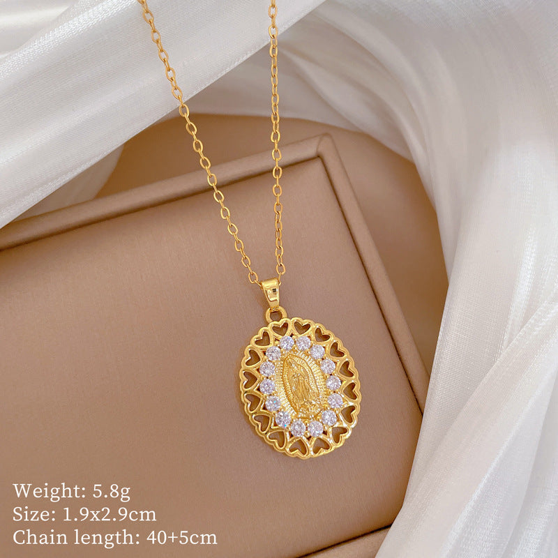 Copper Micro-Inlaid Necklace For Women Copper Micro-Inlaid Real Gold Electroplating Simple Ins Exquisite Clavicle Chain Neck Chain