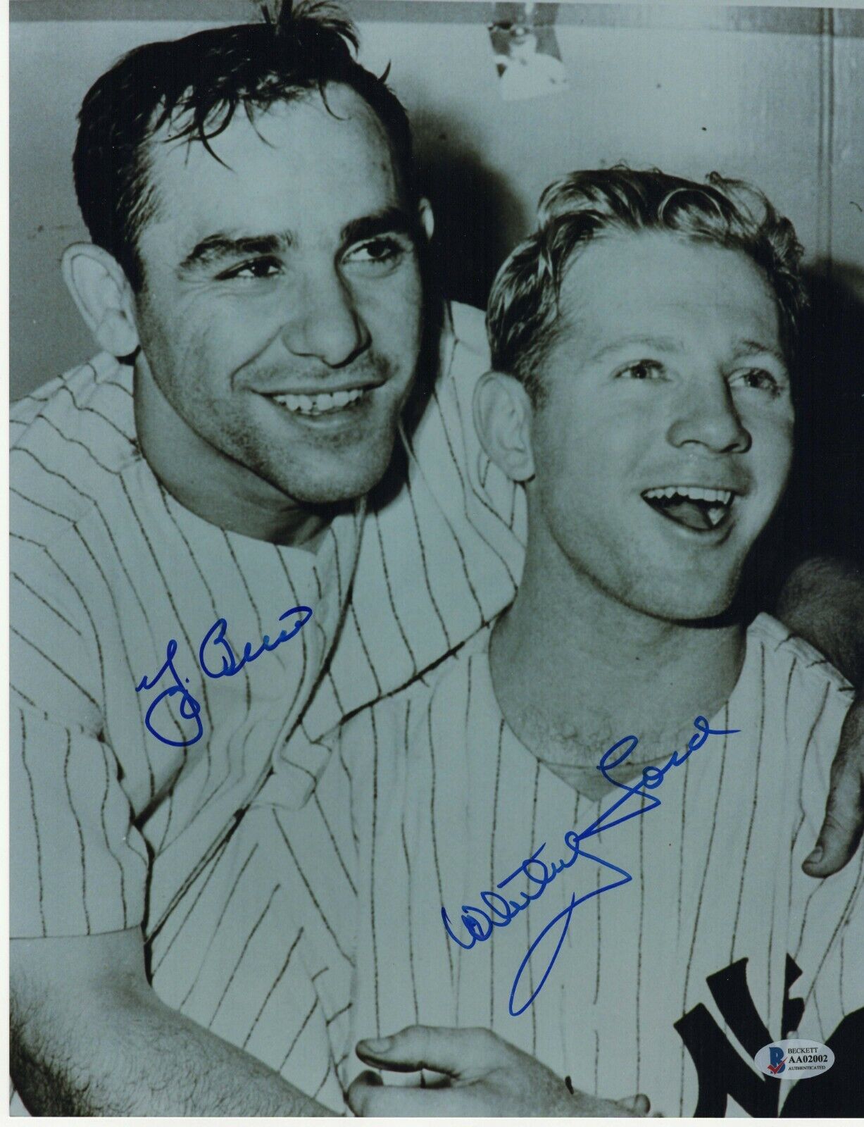 Yogi Berra Whitey Ford - Beckett Full Letter Signed 11X14 Photo Poster painting #1