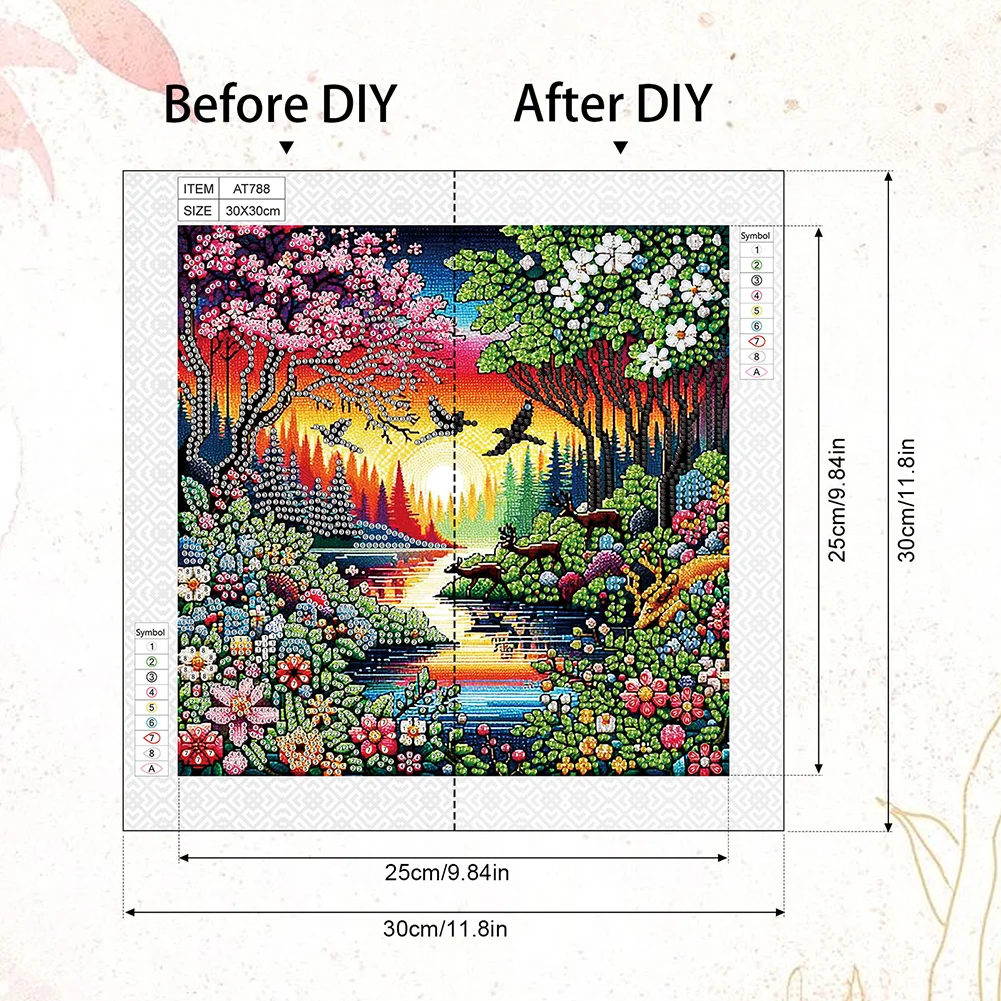 Diamond Painting - Partial Special Shaped Drill - Flower Tree(Canvas|30*30cm)