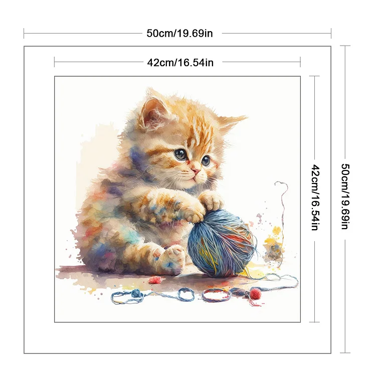 Spring - Sewing Kitty 11CT Stamped Cross Stitch 50*50CM