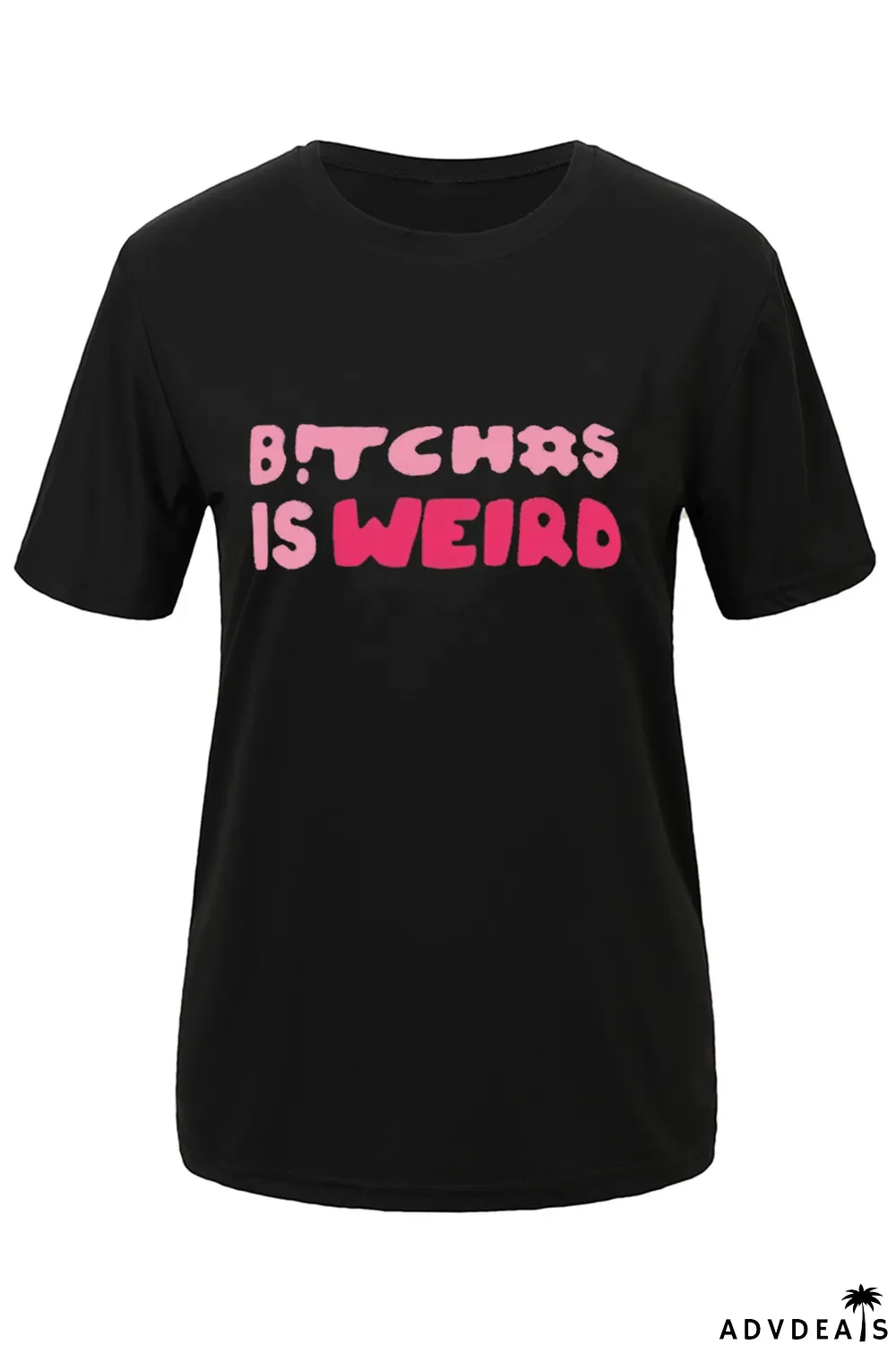 Red Fashion Street Print Letter O Neck T-Shirts