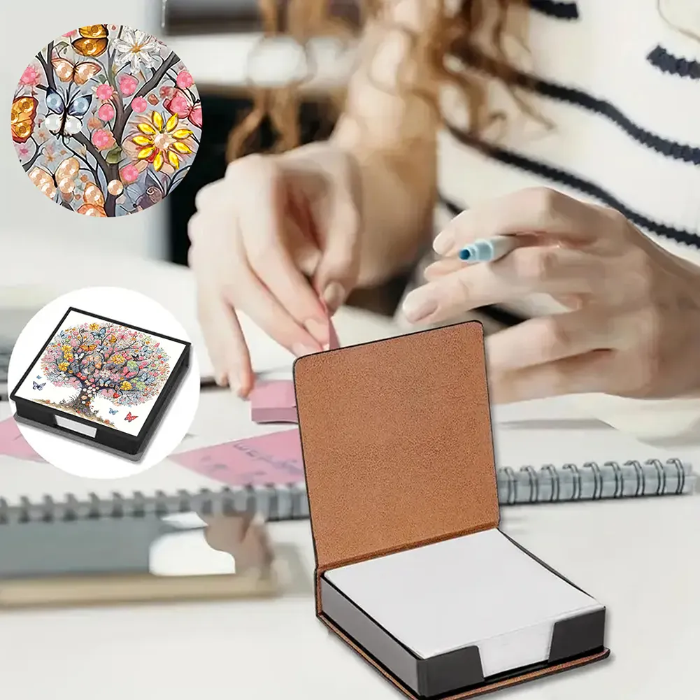 Butterfly Tree PU Diamond Painting Note Box Contains 160 Sheets of Paper