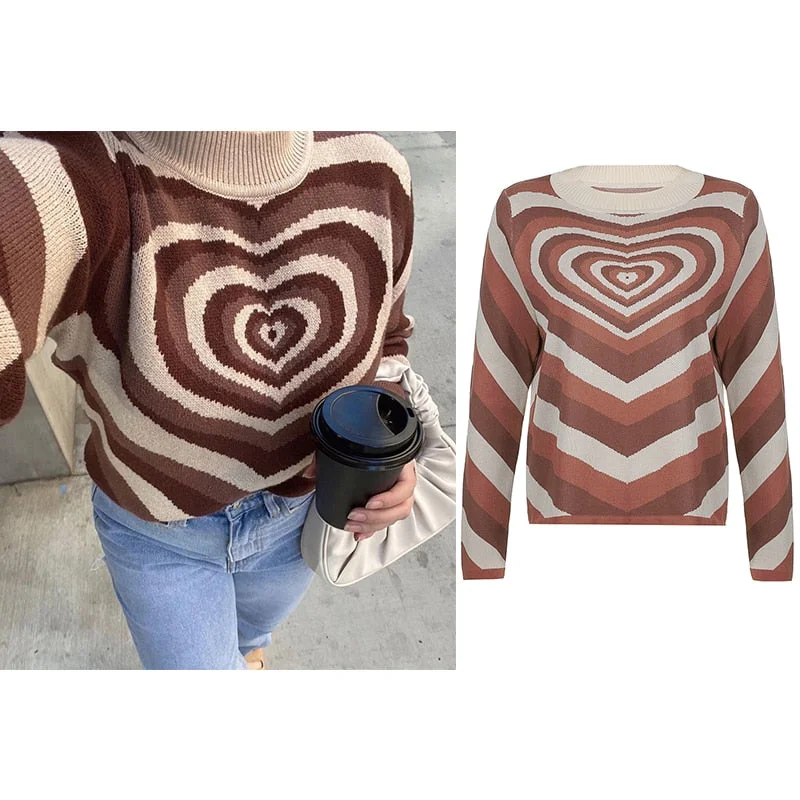 Rapcopter Sweaters Skulls Pullovers V Neck Knitwear Loose Casual Knitted Jumpers Women Streetwear Retro Tops Autumn Winter Cute