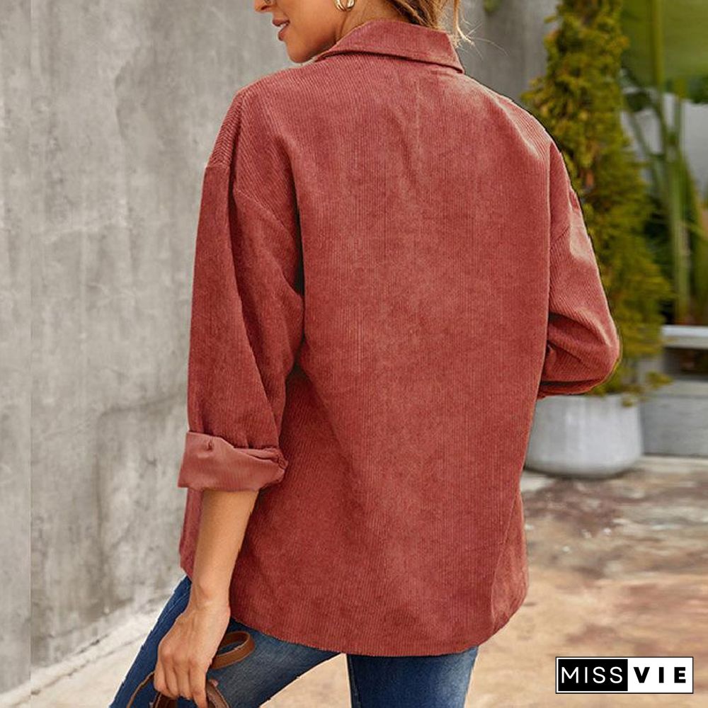 Autumn Leisure Women Corduroy Coat