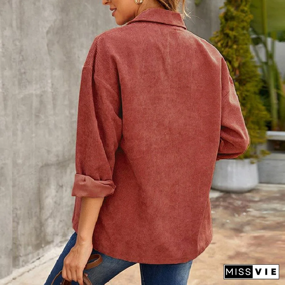 Autumn Leisure Women Corduroy Coat