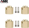 AMK 4Pcs TRX4 Brass Weight 12mm Hex Beadlock Wheel Hubs Heavy Duty Counterweight for 1/10 RC Crawler Cars Sport Defender TRX6 (8mm)