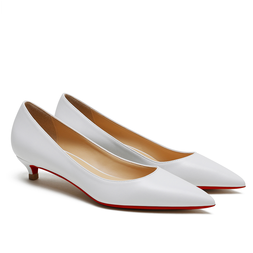 30mm Women's Low Heel Kittens Pointed Toe Casual Slip On Matte Pumps-vocosishoes