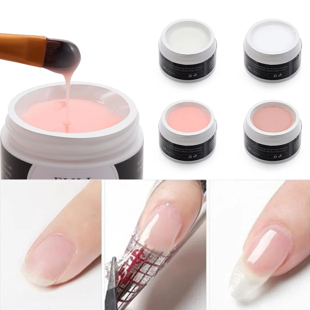 15ml Nail Extension Gel Acrylic White Clear Quick Building Nails Tips Manicure Nail Tools Finger Prolong Form Tips-Nail Inspo