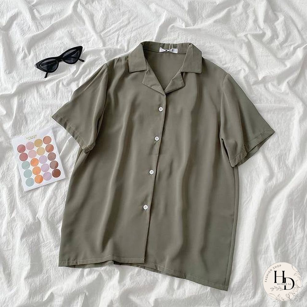 Casual Basic Short Sleeve Blouse Women V-neck Loose Office Formal Shirt Female Fashion Blue Yellow Cardigan Tops