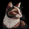 uk.everydayedeals DIY Pearl Painting With Frame - Handmade Self-Adhesive Pearls - Rich Cat(30*30cm)