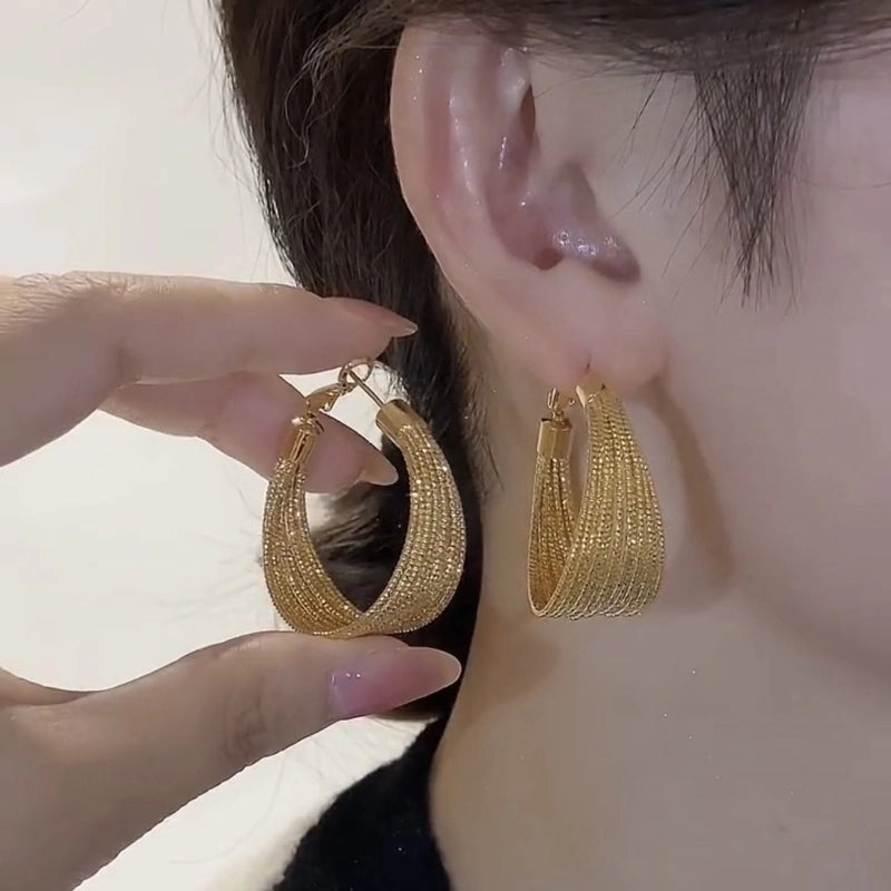 1 Pair Vintage Style Circle Titanium Steel Plating 18k Gold Plated Hoop Earrings