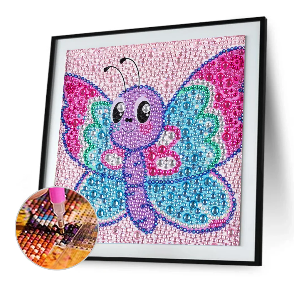 Diamond Painting - Full Crystal Rhinestone - Butterfly(18*18cm)【Without Frame】