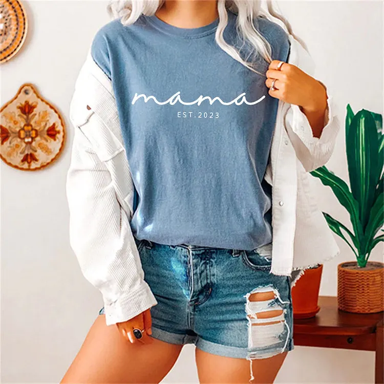 Custom Mama Est Year T-shirt, Personalised T-shirt, Mother's Day Gift, New Mum Gift