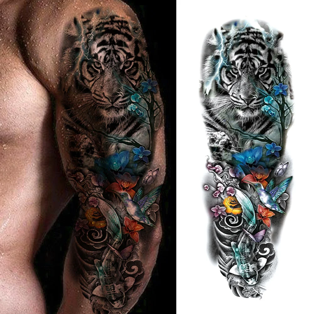 Tattoo lasts to 15 Days】High Quality 3D Tattoo Sticker Waterproof Long  Lasting Magic tattoo Temporary Tattoo back/leg Tattoo Sticker Tiger/Lion/Wolf  Tattoo Fake Tattoo | Lazada PH