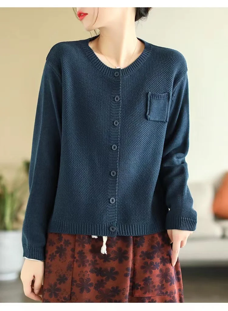 Chicfifth Sweater Women Winter Long Sleeve High Quality Autumn Vintage Top Knitted Cardigan