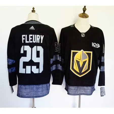 Men's  Vegas Golden Knights #29 Marc-Andre Fleury Black 1917-2017 100th Anniversary Stitched NHL Jersey