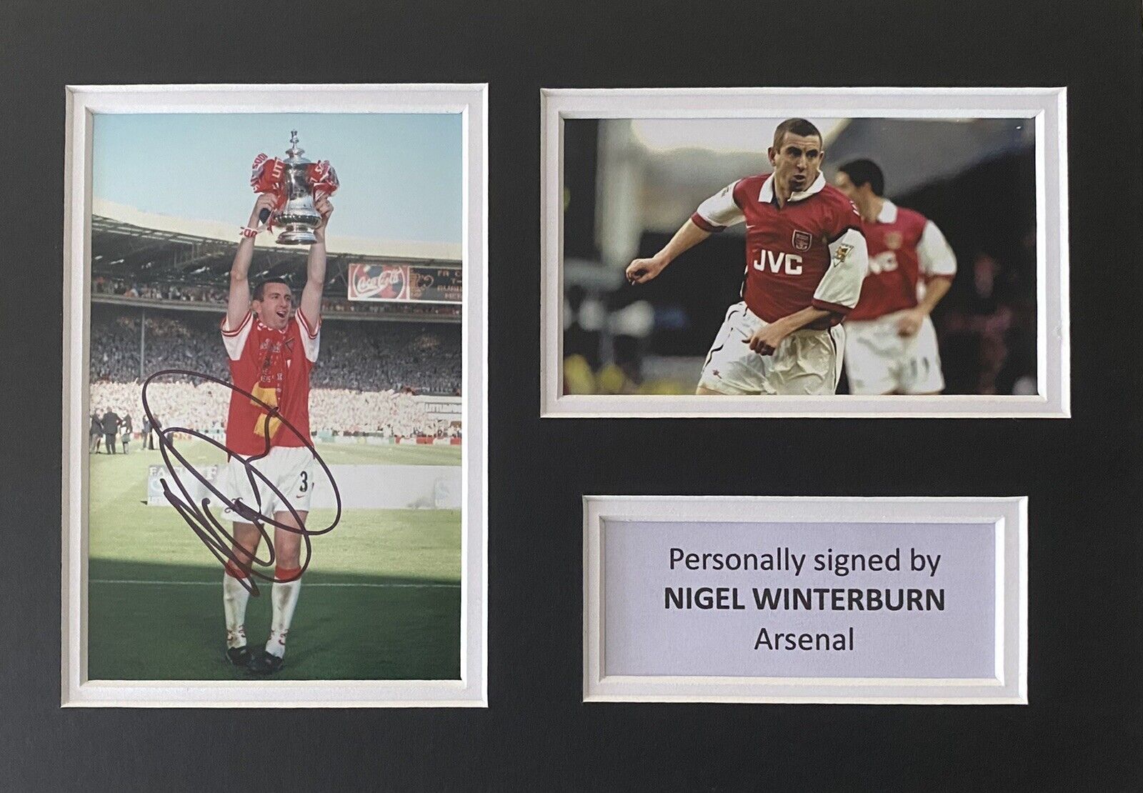 Nigel Winterburn Hand Signed Arsenal Photo Poster painting In A4 Mount Display