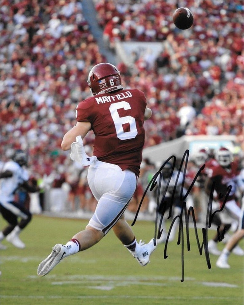 Baker Mayfield Signed Photo Poster painting 8x10 rp Autographed Oklahoma Sooners Football