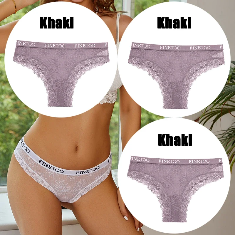 Billionm FINETOO Women Sexy Lace Panties Floral Perspective Underwear Intimates Brazilian Pant Female Breathable Thong Soft Lingerie