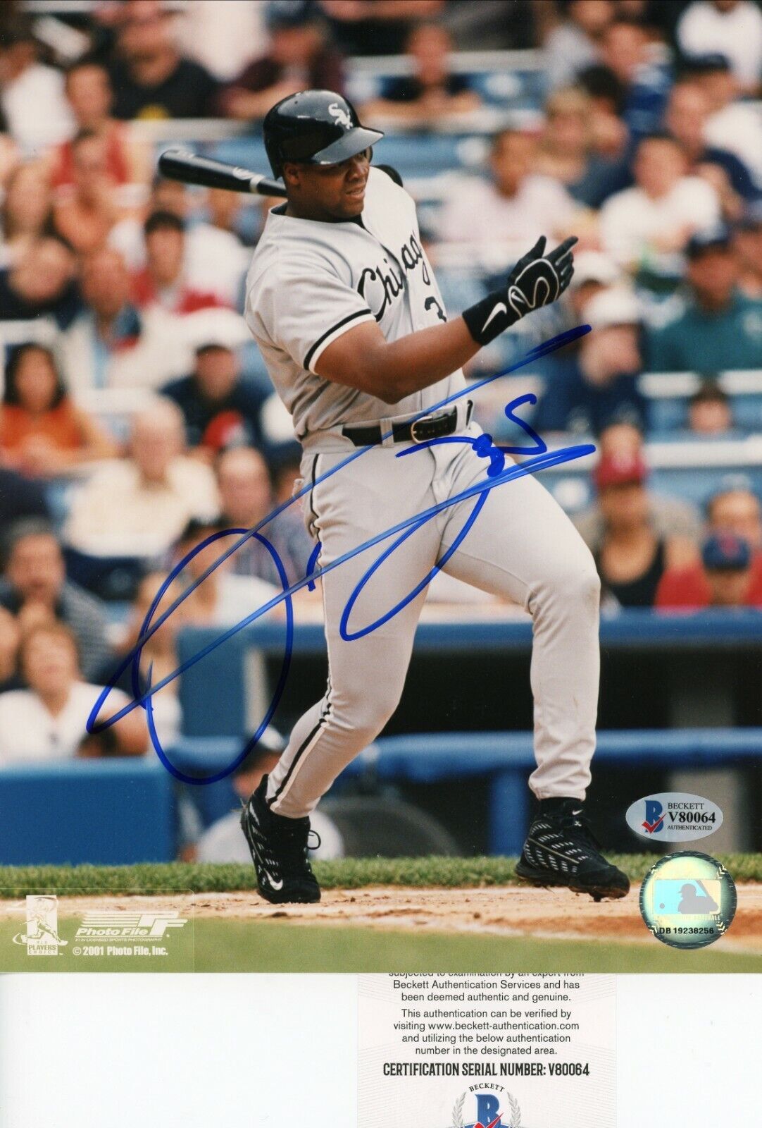 Frank Thomas HOF 500 HRs Signed Autographed 8x10 Picture Photo Poster painting Beckett BAS