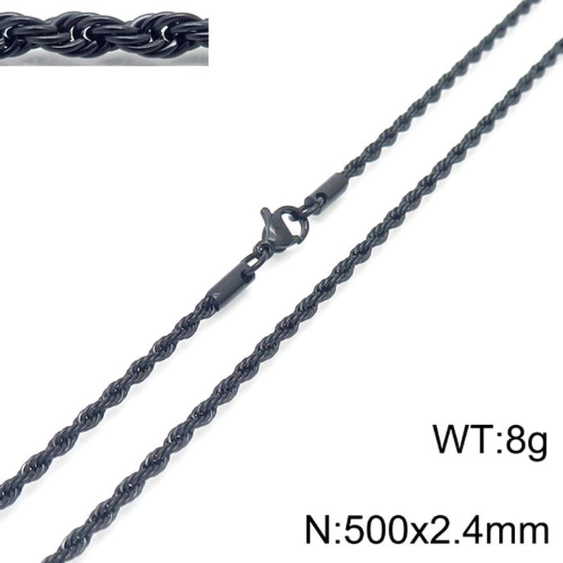 Hip-Hop Solid Color Titanium Steel Plating Men’s Necklace