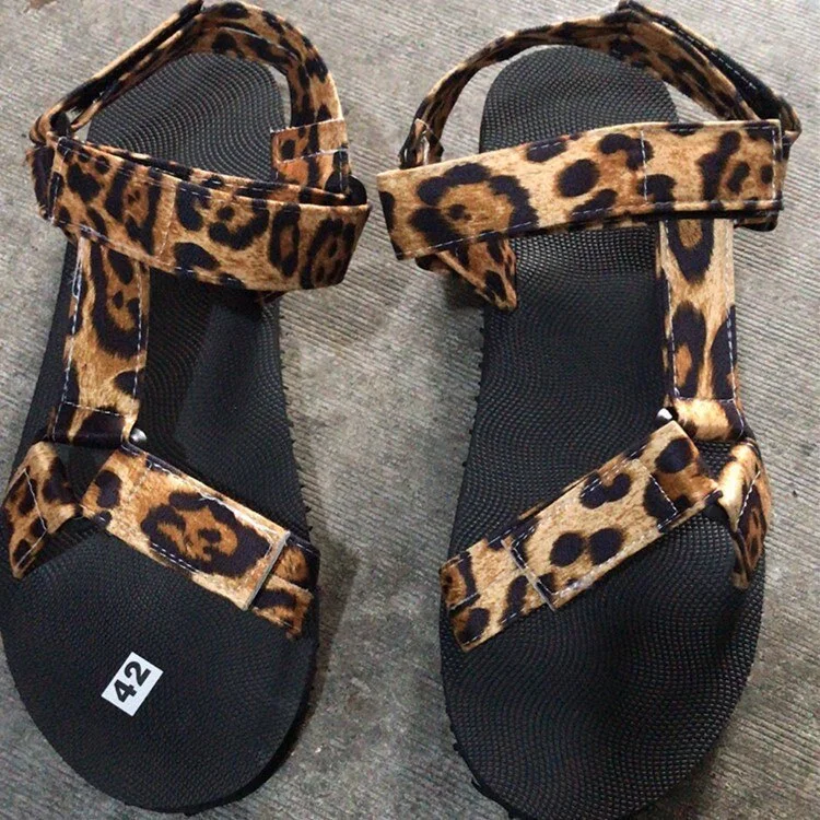 Women Flat Sandals graffiti Bandana Shoes Summer Outdoor Platform Sandals Open Toe Cute Bow Casual Ladies Beach Shoes 43