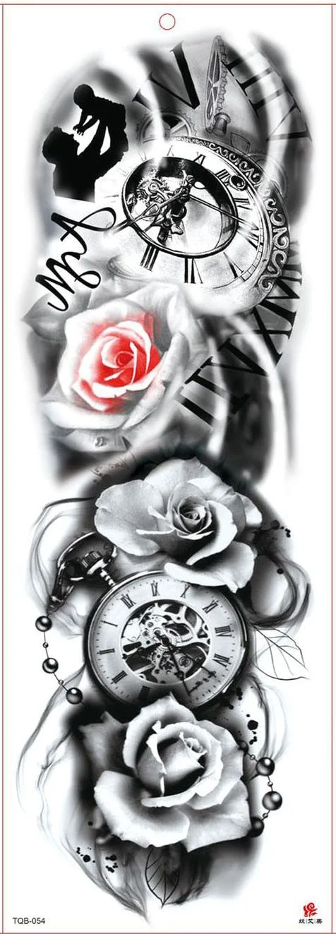 Large Arm Sleeve Tattoo Waterproof Temporary Tattoo Sticker Tiger Butterfly Men Full Flower Tatoo Body Art Tattoo Girl