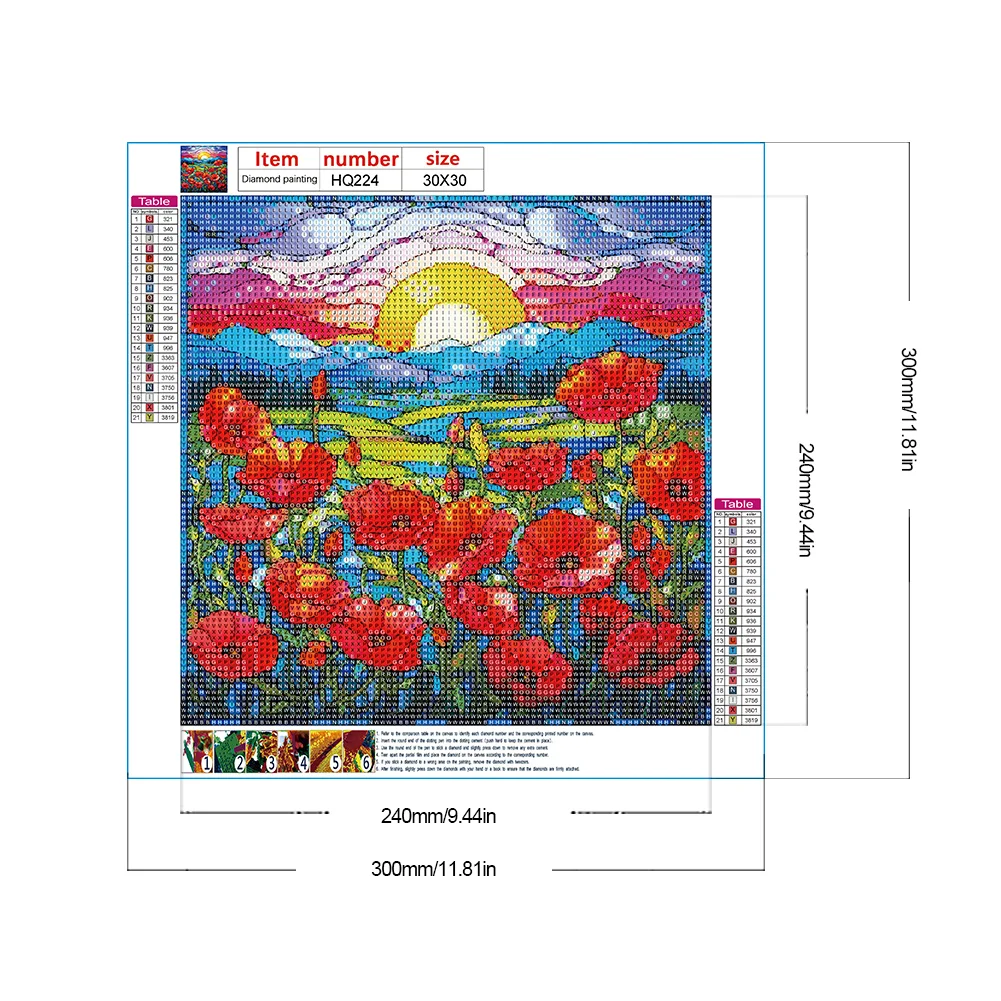 Diamond Painting - Full Round Drill - Poppy(Canvas|30*30cm)