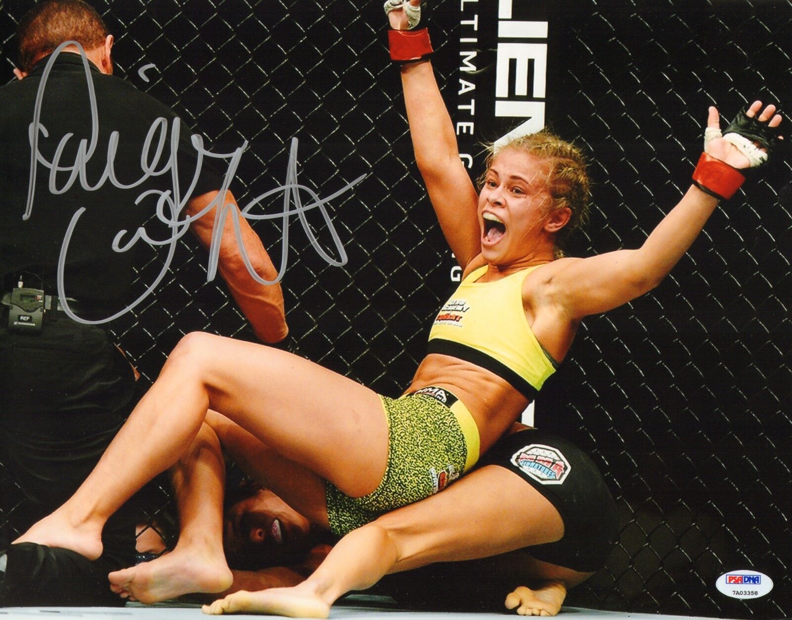 Paige VanZant Signed 11x14 Photo Poster painting PSA/DNA COA Fight Night 57 1st UFC Win Picture