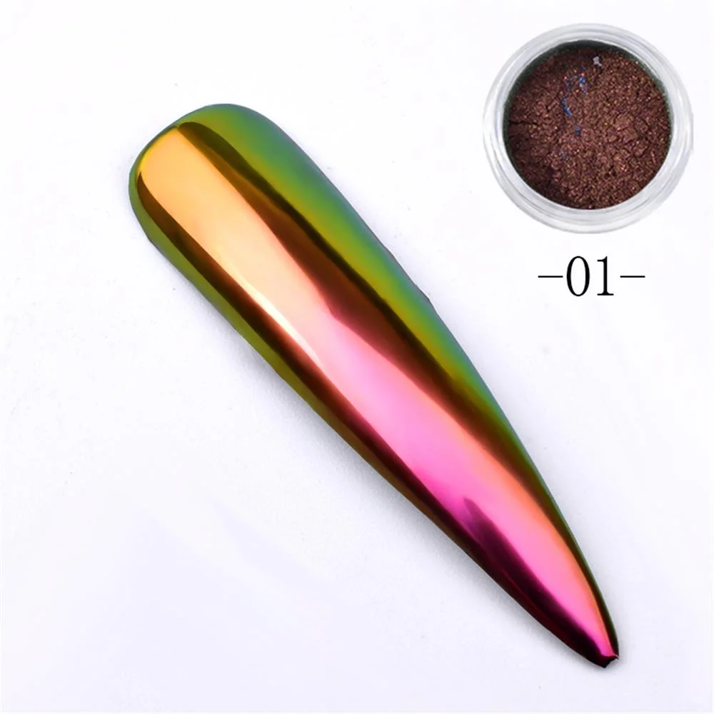New Nail Mirror Powder Chrome Pigment Nail Art Glitter Design Optical Chameleon DIY Dust Flakes Decorations Brush Manicure