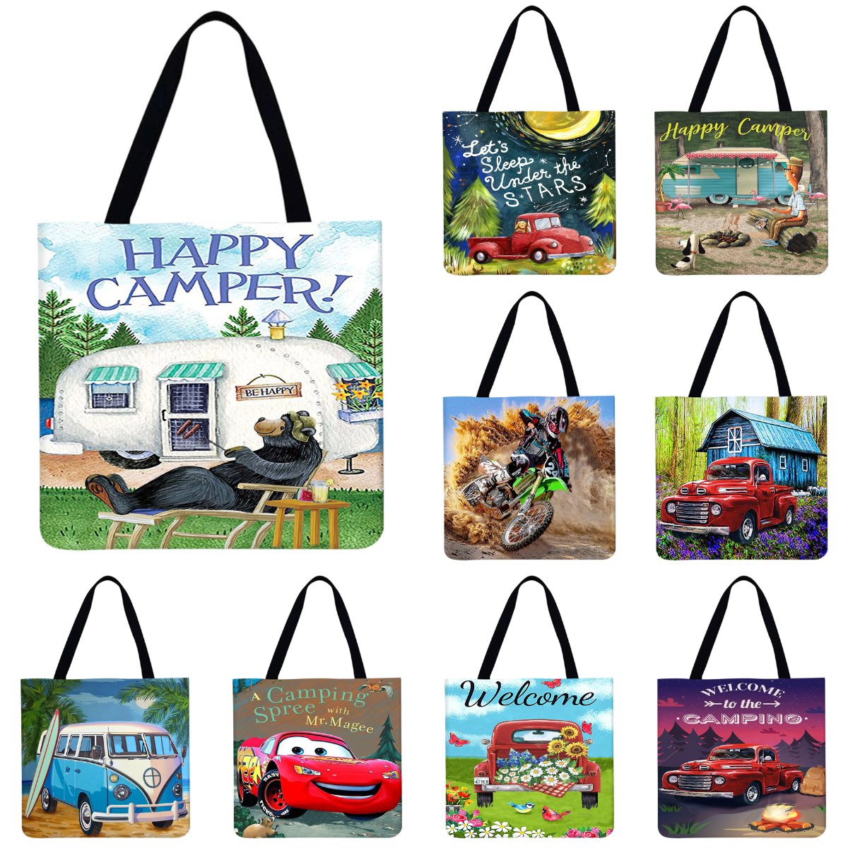 EcoFriendly Linen Tote Bag Car