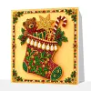 Xmas Socking Framed Special Shape Diamond Painting Kit 25x25cm