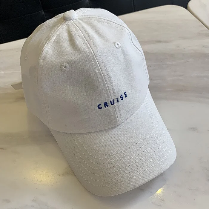 High quality cotton soft top embroidery letter baseball cap student street shading curved brim cap female