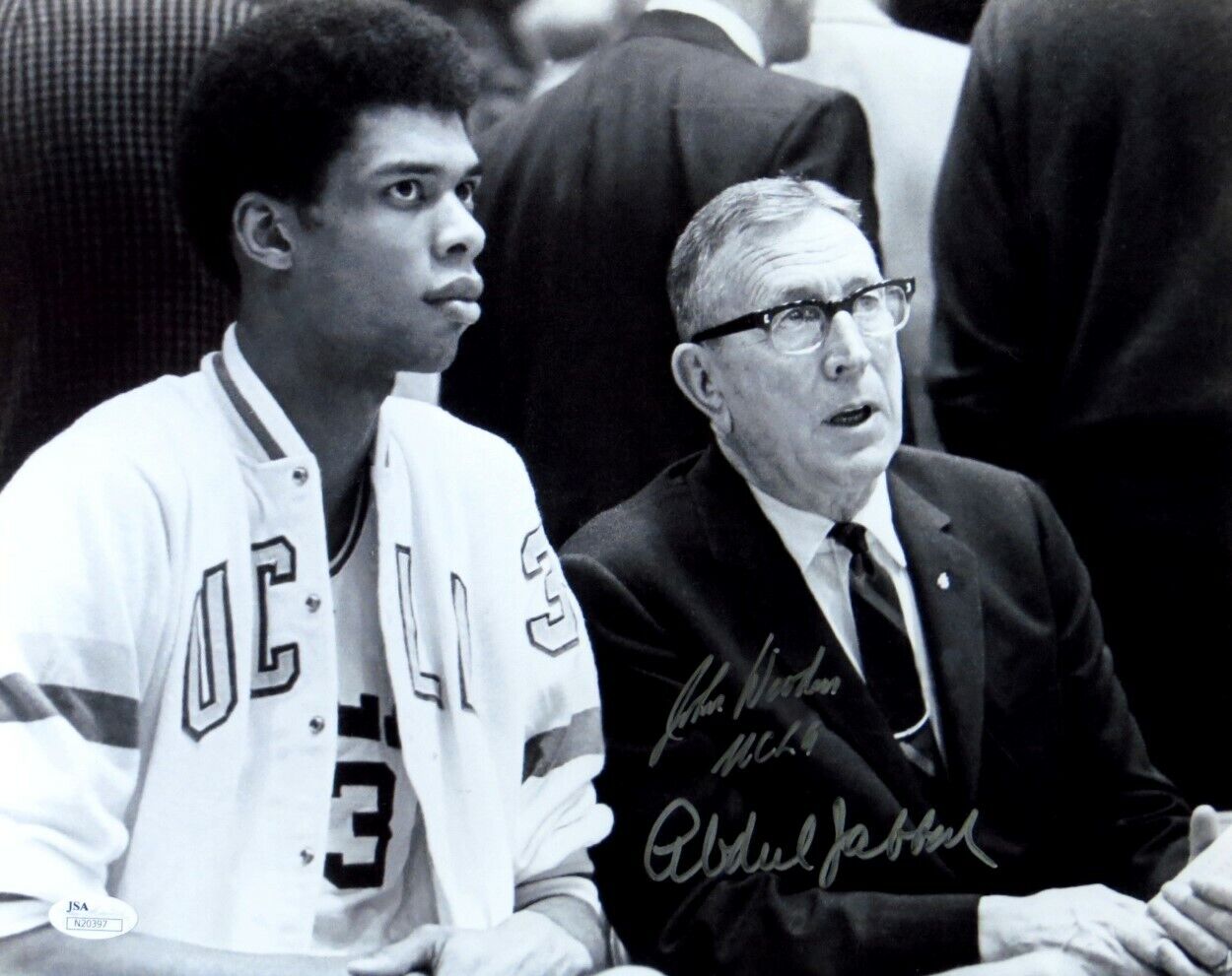 Kareem Abdul Jabbar John Wooden Signed Autographed 11X14 Photo Poster painting UCLA Bruins JSA A