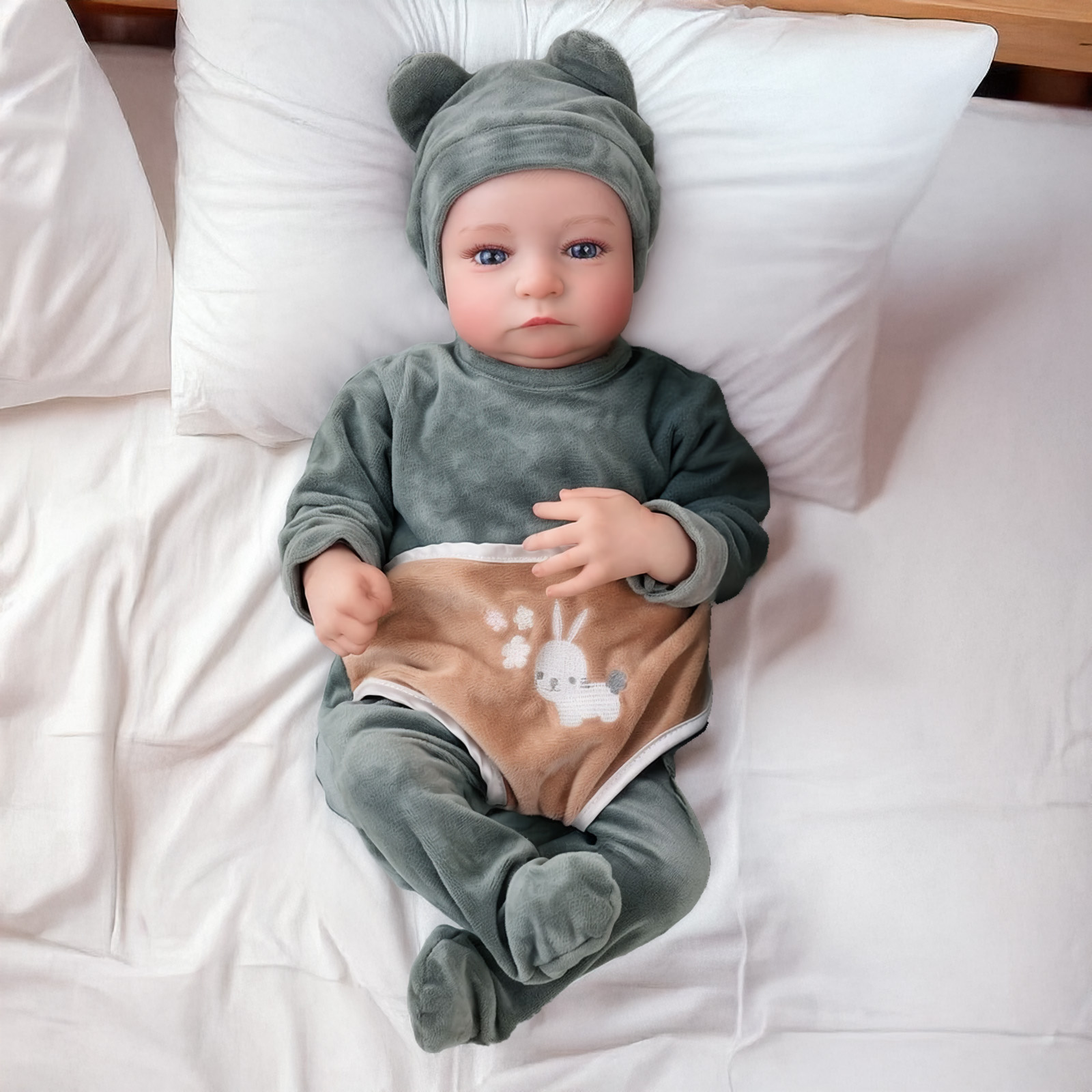 Babeside Sleeping Reborn Baby Noah & Aiden 20'' Little Infant Twins Best Gift for Kids Only Aiden (right)-Cloth Body