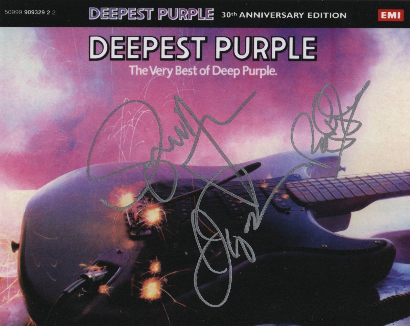 Deep Purple REAL hand SIGNED 8x10 Photo Poster painting COA by Hughes Glover Turner