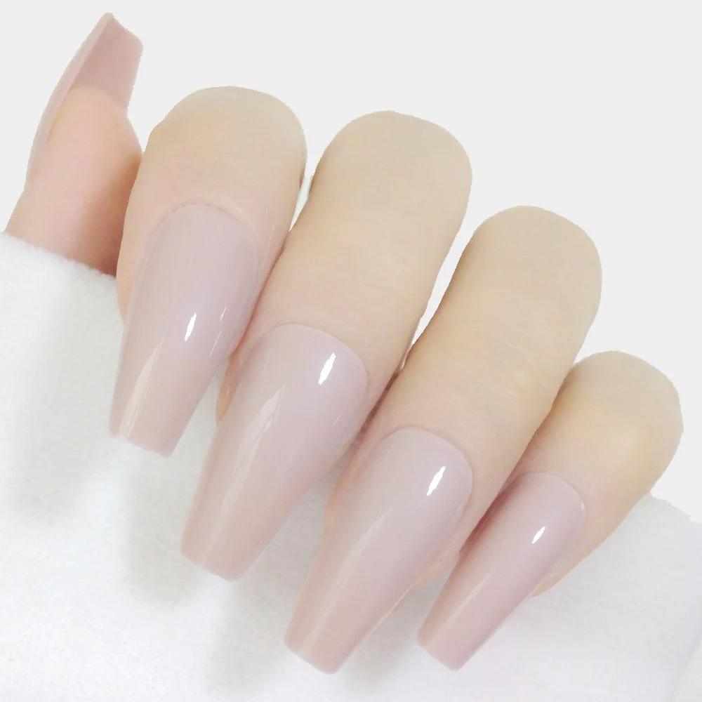 24Pcs Long Ballerina Coffin False Nails Glossy Dark Brown Artificial Fake Nail For Design DIY Lady Figner Tip Manicure Tool-Nail Inspo