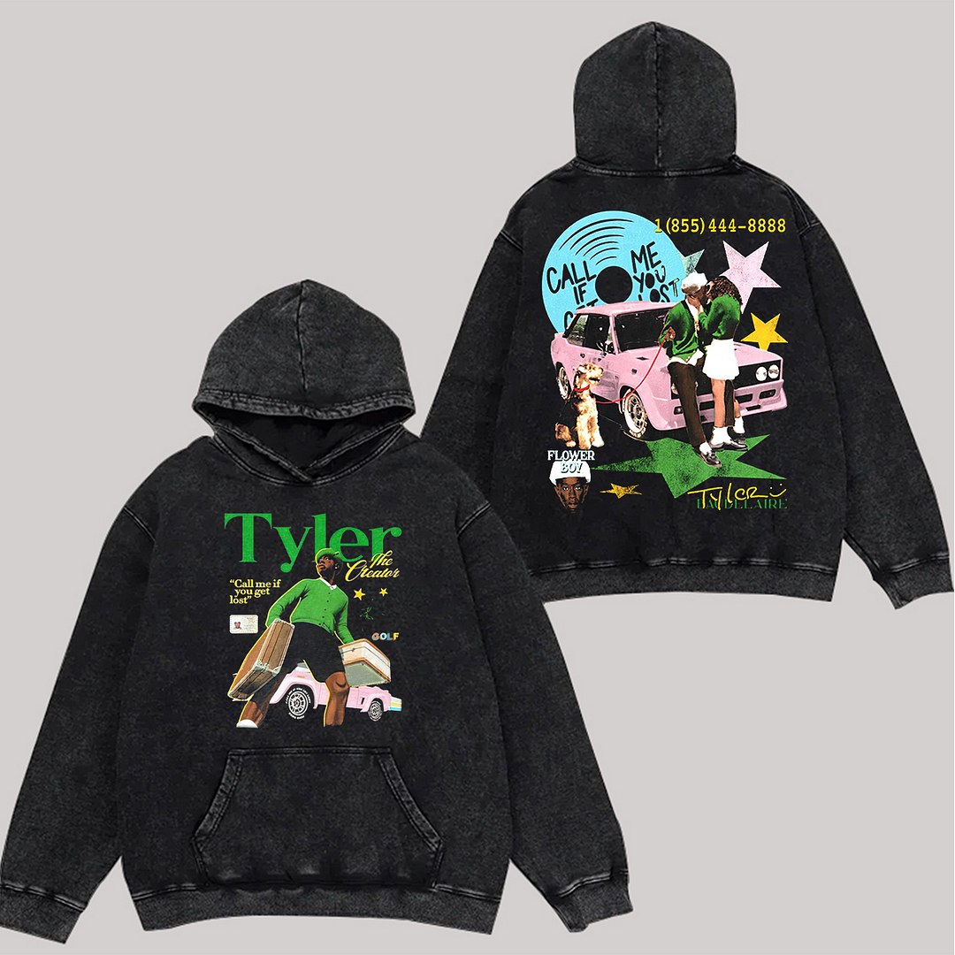 Tyler The Creator CMIYGL Tour Permanent License Of Travel Printed Men's Washed Hoodie