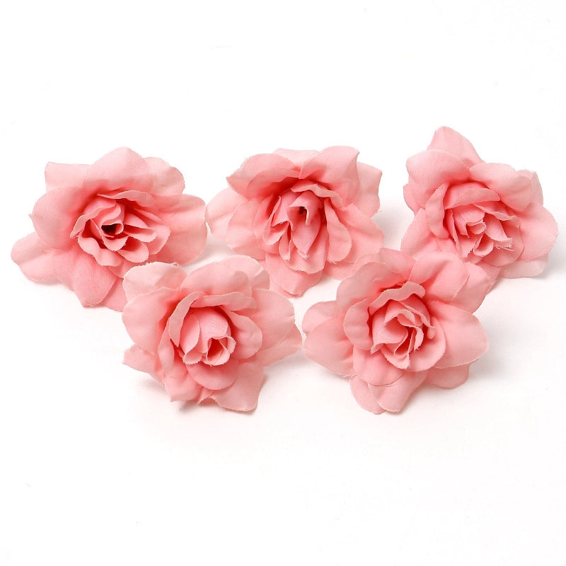 10 Pieces Pink Artificial Flower Wedding Shooting Props Handmade Diy Hair Accessories Decoration Flower Box Material