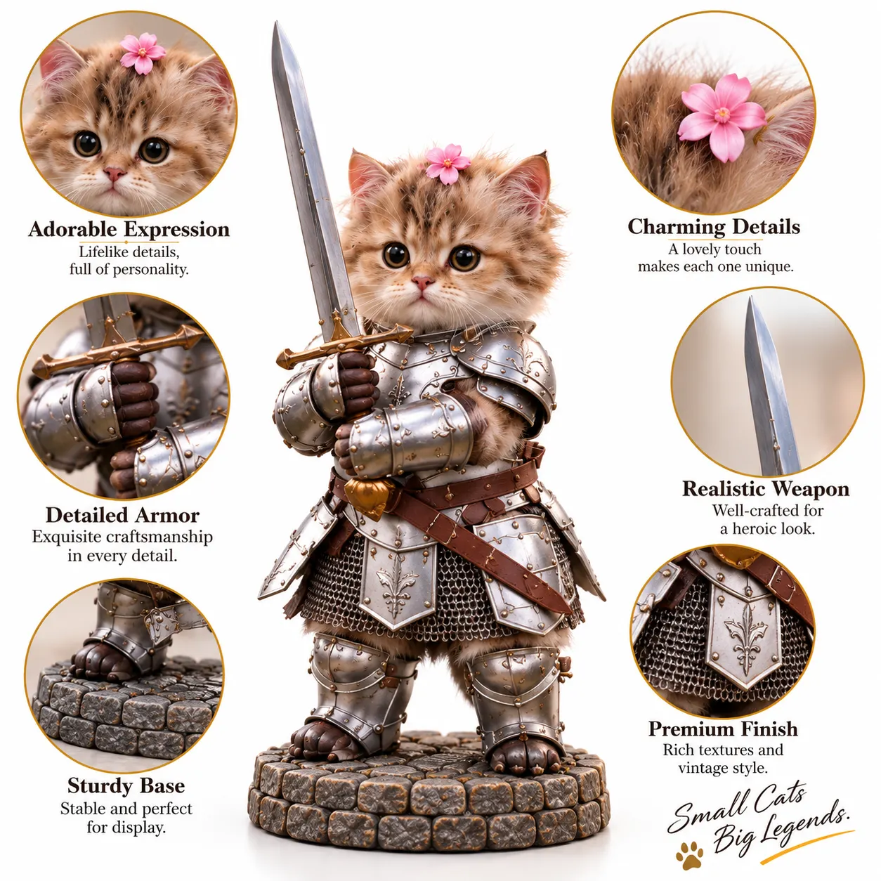 24 Days of Knight Cats figure detail