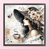 Woman In Flower Hat-11CT Stamped Cross Stitch 45*45cm/17.72*17.72in