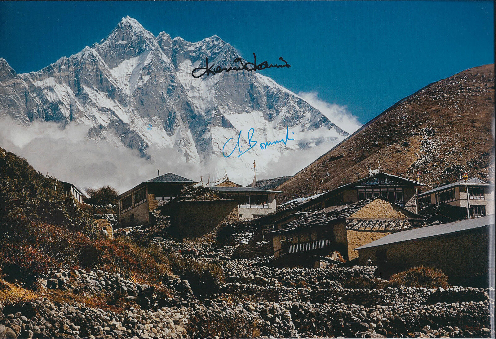 Chris BONNINGTON & Dennis DAVIS SIGNED Autograph Photo Poster painting AFTAL COA EVEREST RARE