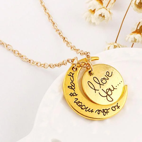 I Love You To The Moon And Back Alloy Fashion Necklace
